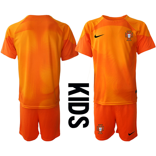 Portugal Målmand Udebanesæt Børn VM 2022 Kortærmet (+ Korte bukser)